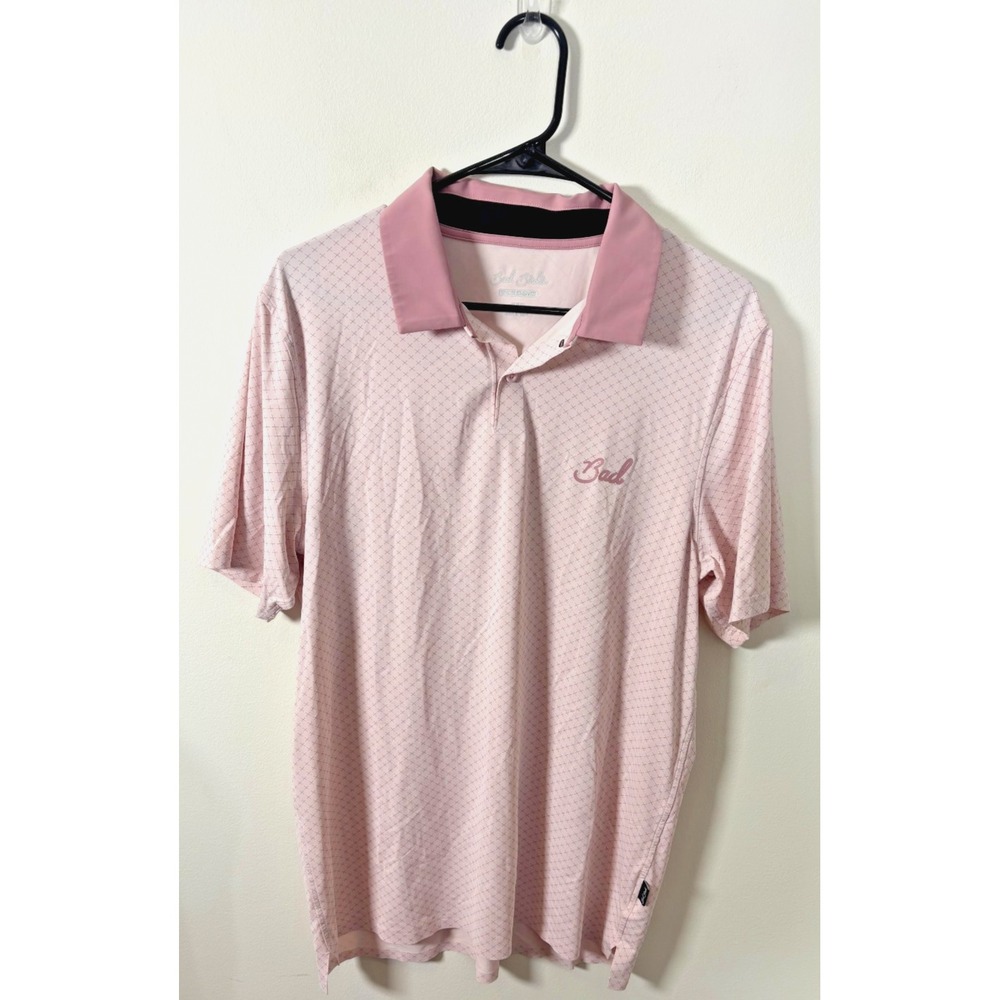 Bad Birdie Bad Elements Pink Polo Men's Medium Cooling